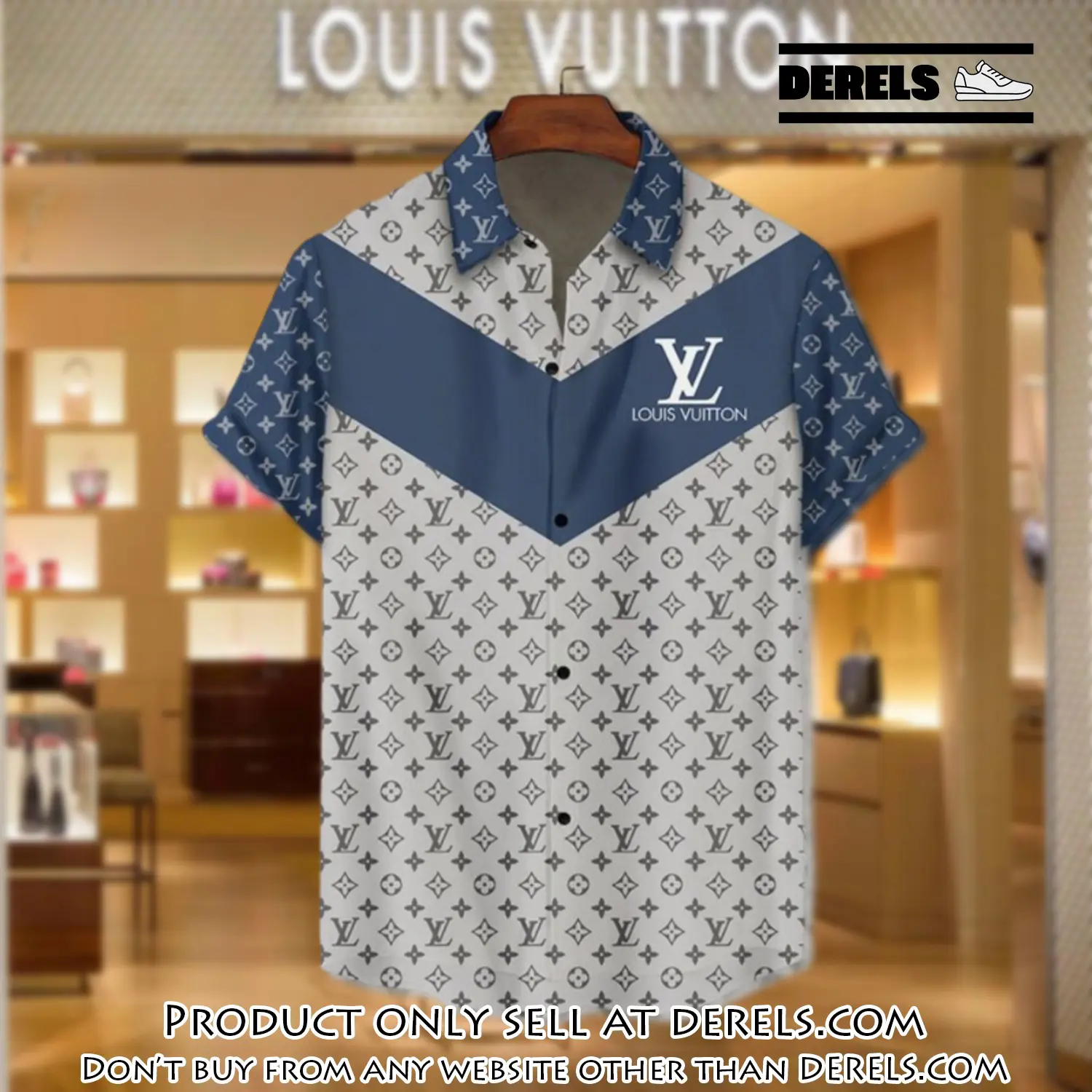 Lv louis vuitton luxury hawaiian shirt & short set lhs1190 dr1606723